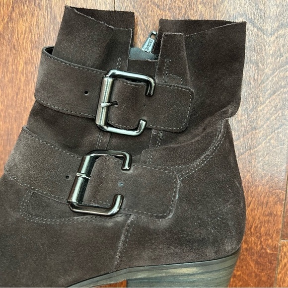Paul Green Whimsigoth Women’s Brown Suede Booties with Buckle Details, Size 6.5 - Picture 5 of 14
